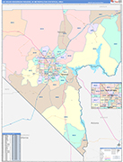 Las Vegas-Henderson-Paradise Metro Area Wall Map Color Cast Style